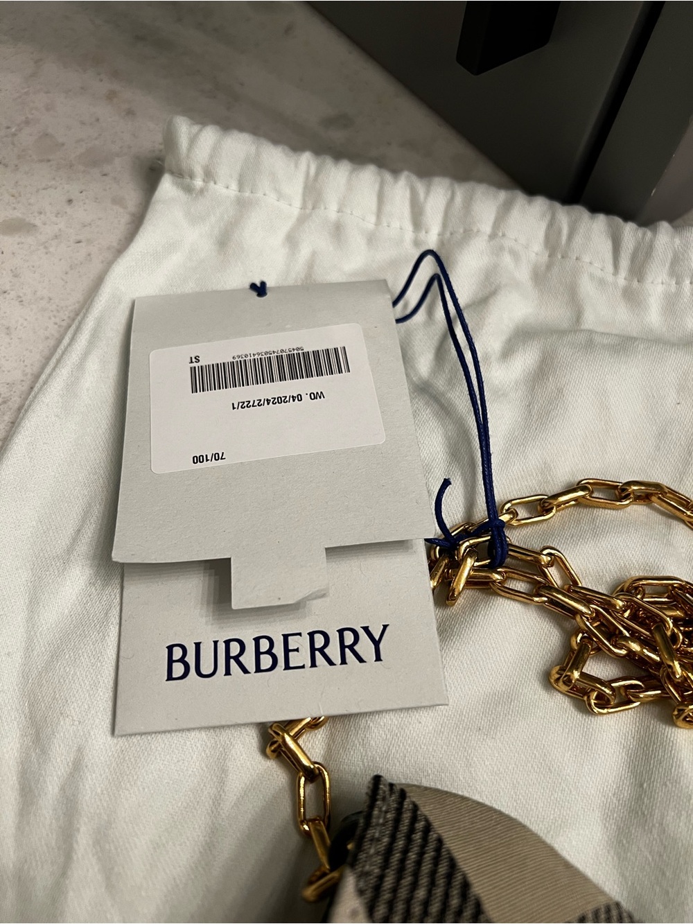 Burberry Lichen Check Chain Wallet - Shoulder Clutch - Picture 4 of 8